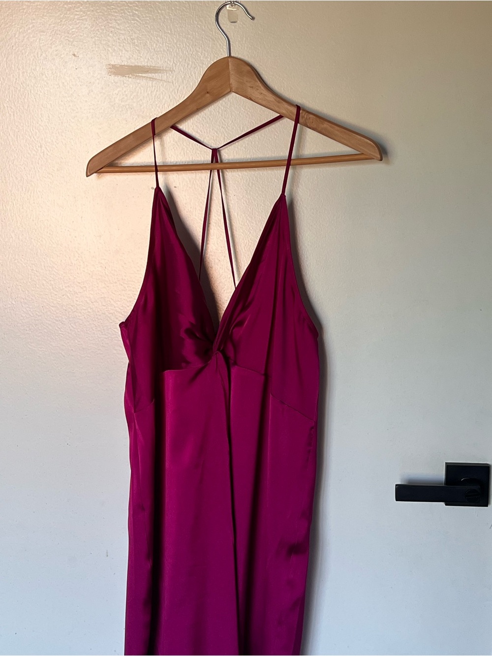 Express Magenta Satin Twist back Maxi Dress - Size XL